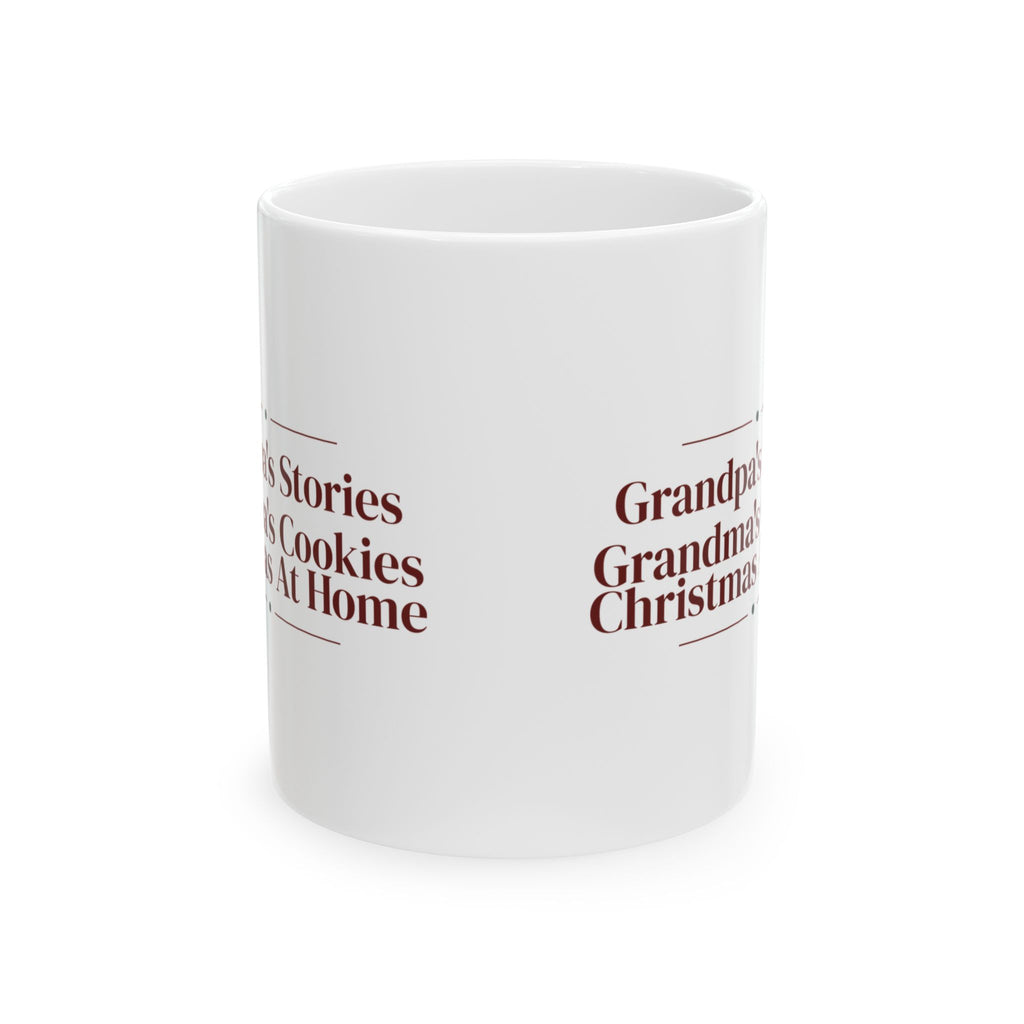 Christmas Coffee Mug Grandpa's Stories Grandma's Cookies Grandparents