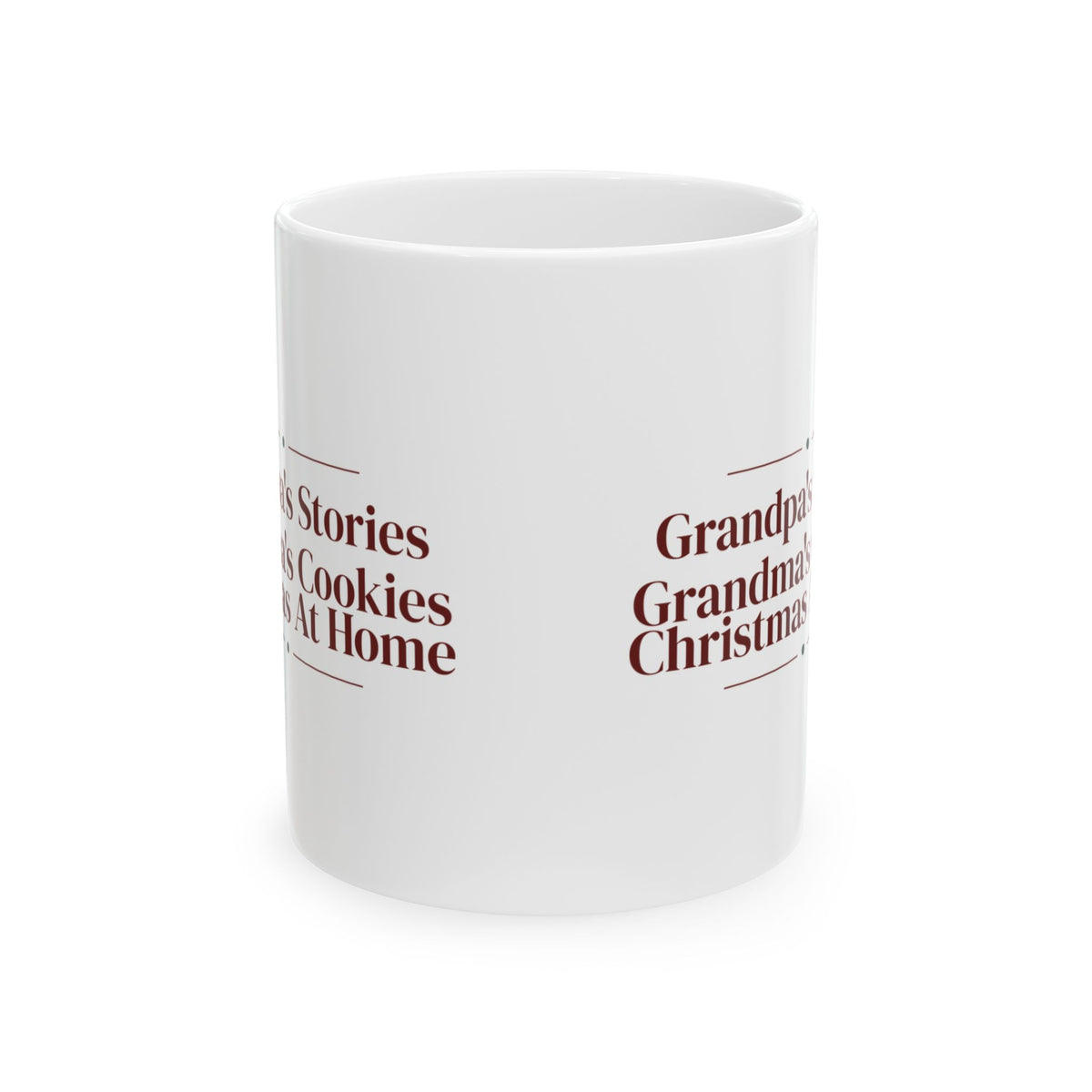 Christmas Coffee Mug Grandpa's Stories Grandma's Cookies Grandparents