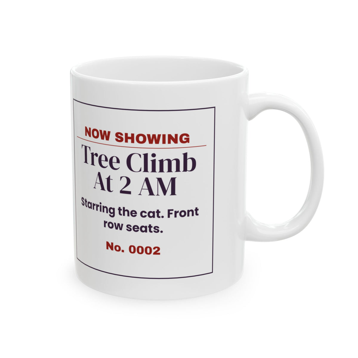 Funny Christmas Cat Coffee Mug Nightly Tree Climb Ticket For Cat Owners