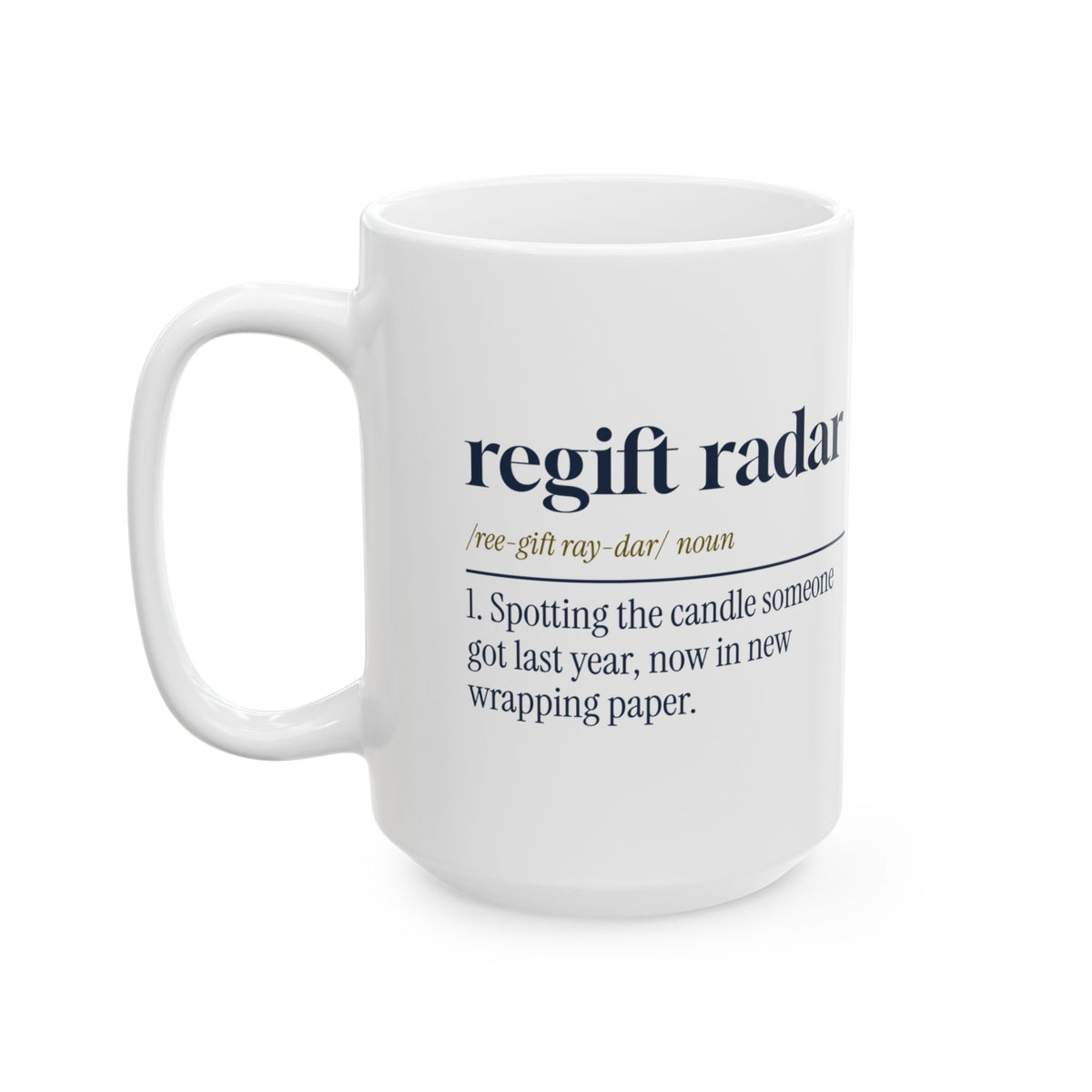 Funny White Elephant Coffee Mug Regift Radar Dictionary Definition