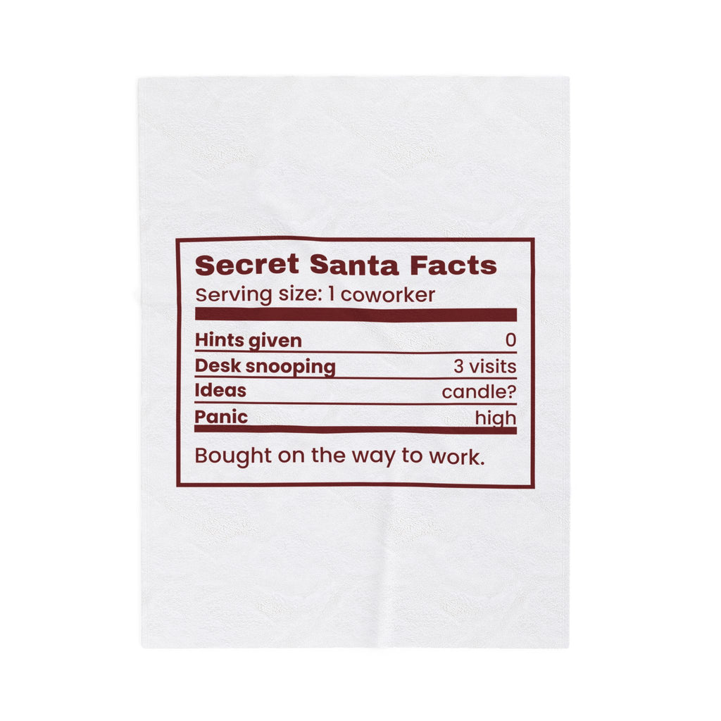 Funny Christmas Coworker Throw Blanket Secret Santa Facts Label