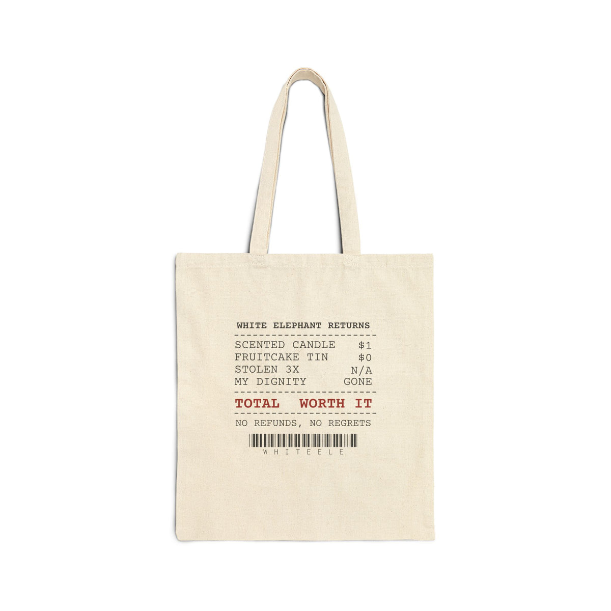 Funny White Elephant Receipt Tote Bag For Coworkers Office Party