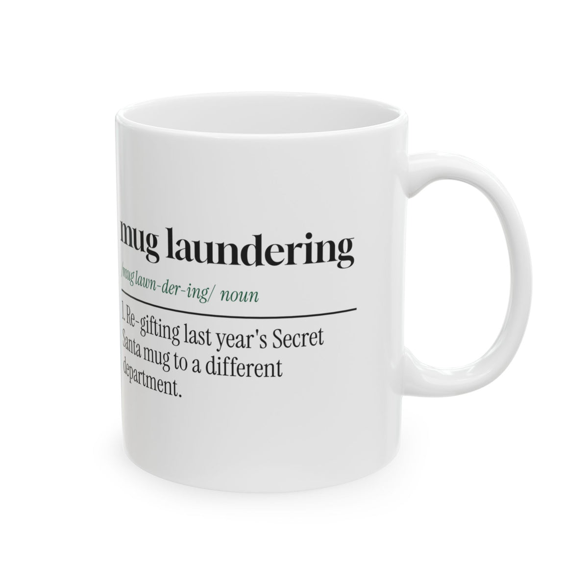 Funny Office Christmas Coffee Mug Mug Laundering Secret Santa Dictionary