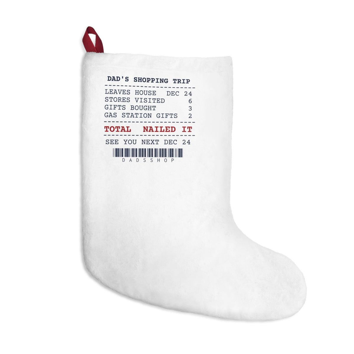 Funny Christmas Dad Christmas Stocking Shops On Dec 24 Receipt For Dad