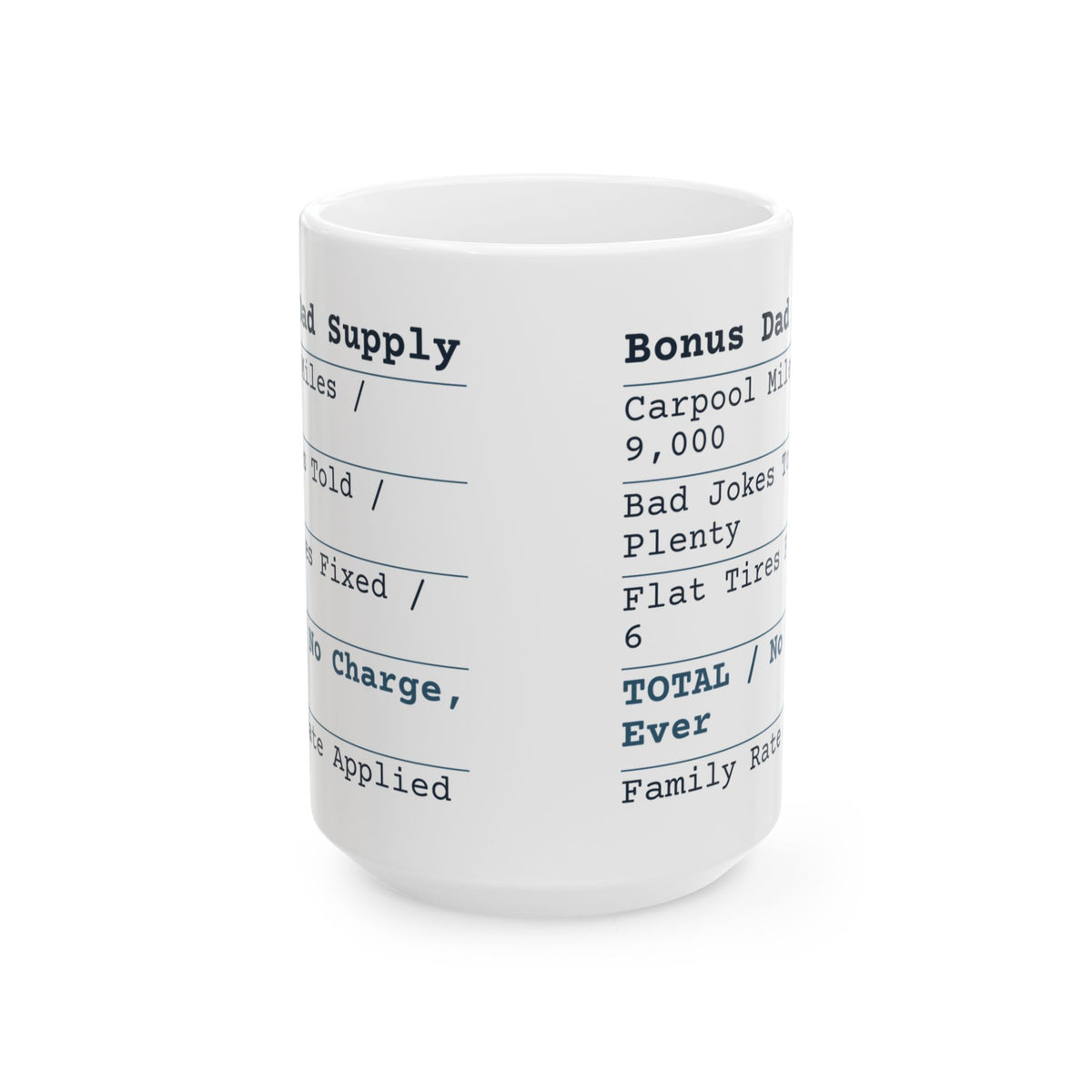 Funny Bonus Dad Father's Day Coffee Mug Bonus Dad Receipt No Charge Ever