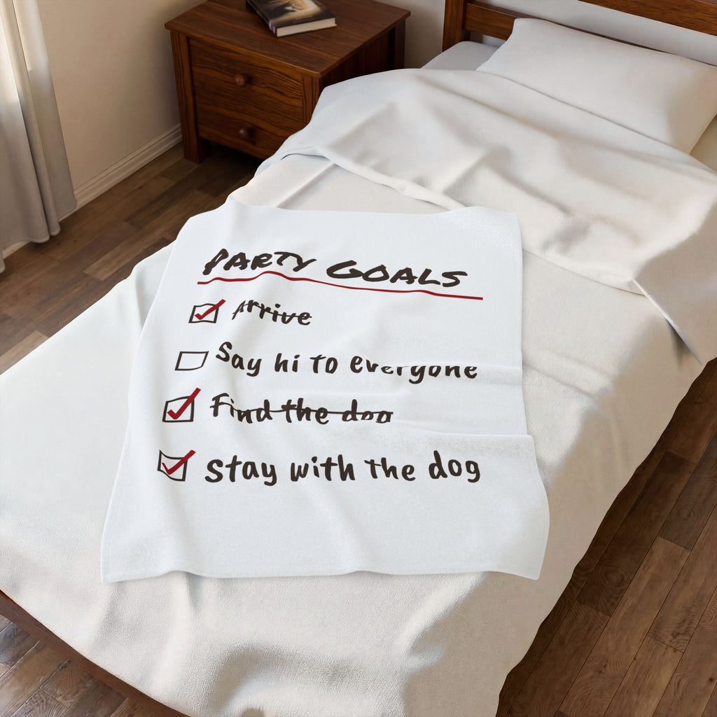 Funny Christmas Introvert Throw Blanket Find The Dog Party Checklist
