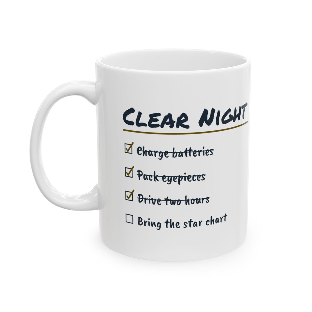 Funny Astronomy Coffee Mug Clear Night Checklist Amateur Astronomer