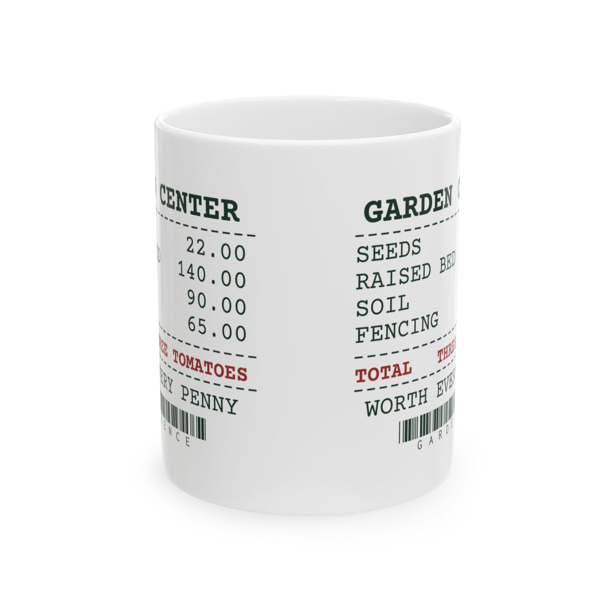 Funny Vegetable Garden Coffee Mug Garden Receipt Total Three Tomatoes