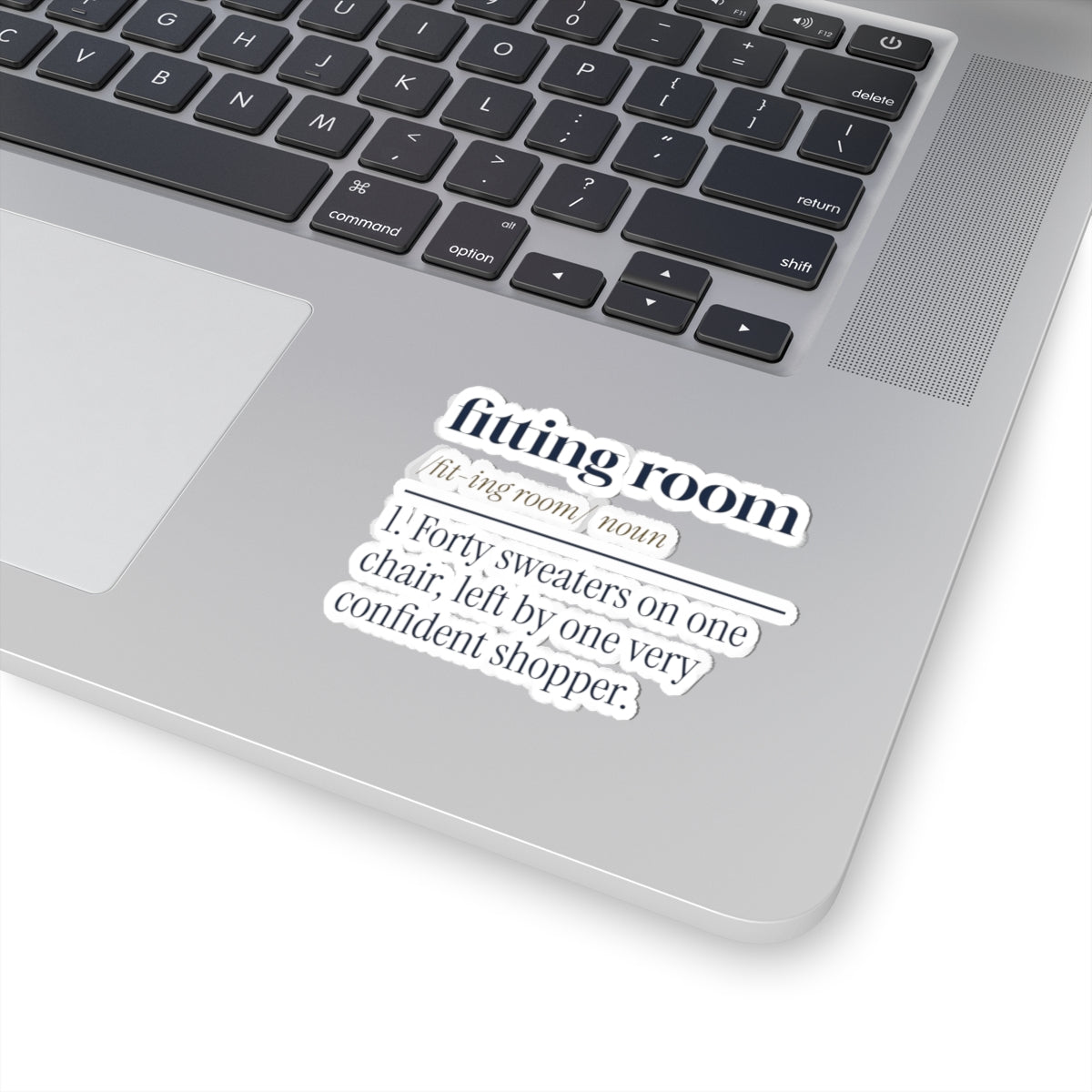 Funny Retail Christmas Sticker Fitting Room Dictionary Definition