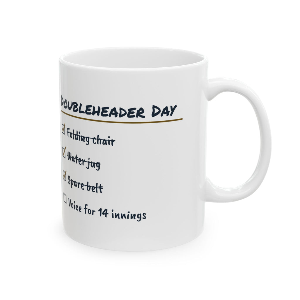 Funny Baseball Mom Coffee Mug Doubleheader Day Checklist