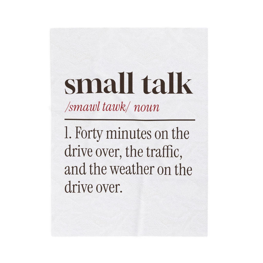 Funny Introvert Christmas Throw Blanket Small Talk Dictionary Definition