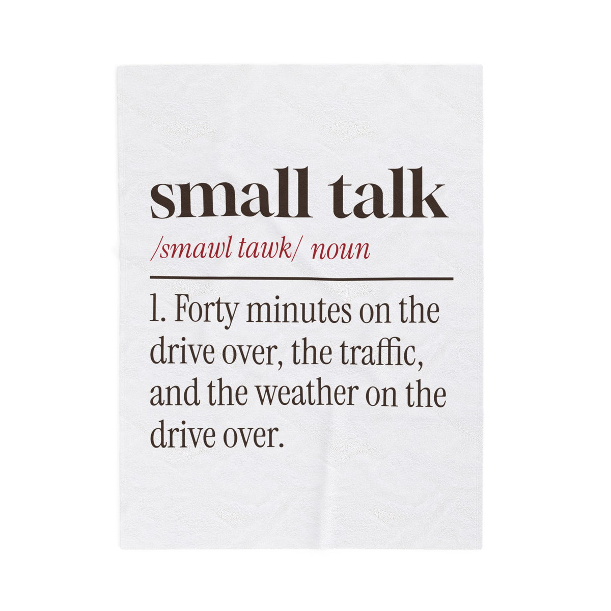 Funny Introvert Christmas Throw Blanket Small Talk Dictionary Definition
