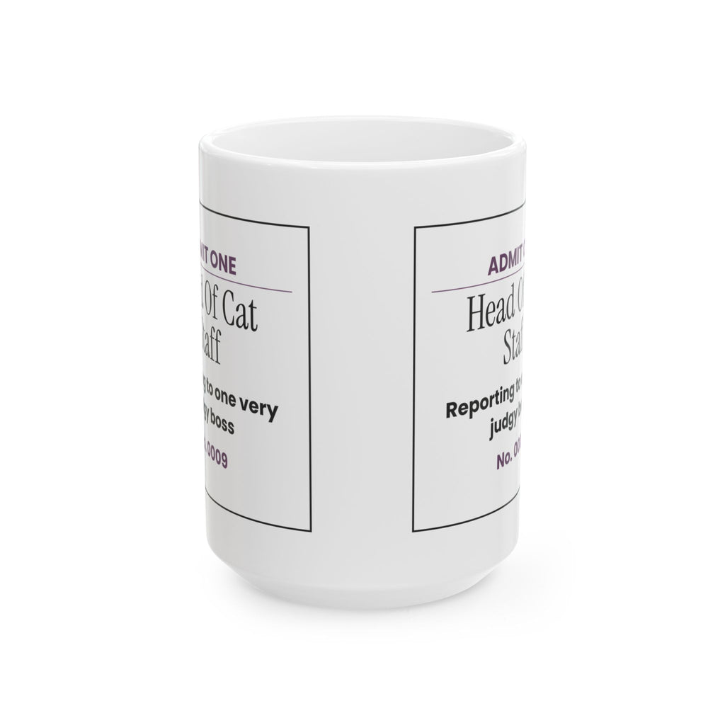 Head Of Cat Staff Ticket Coffee Mug For Cat Moms