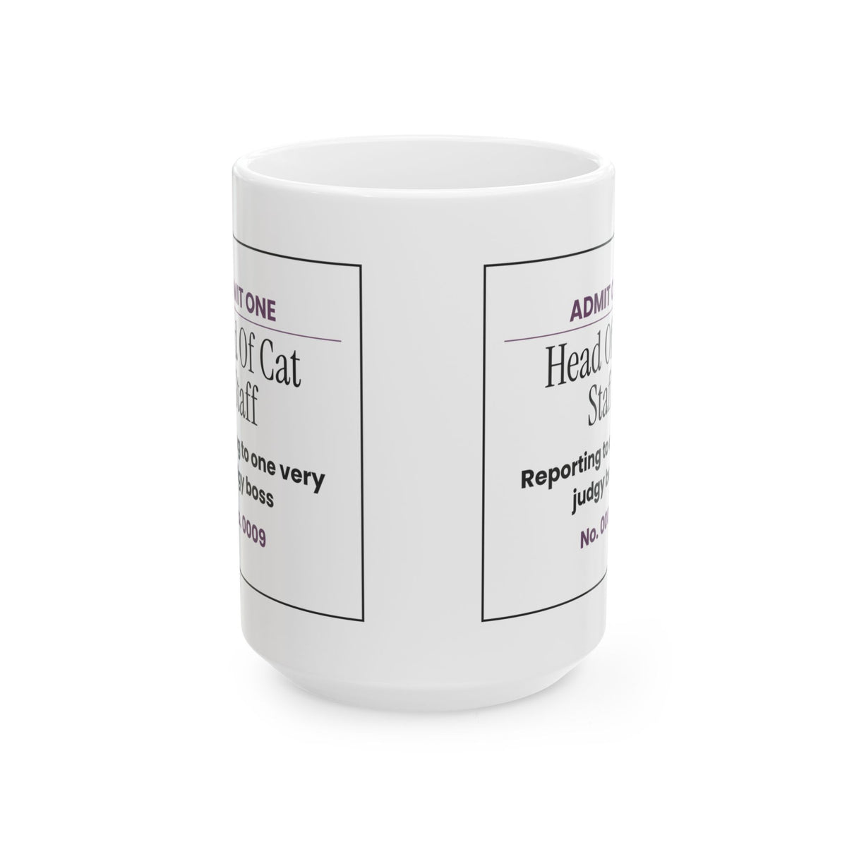 Head Of Cat Staff Ticket Coffee Mug For Cat Moms