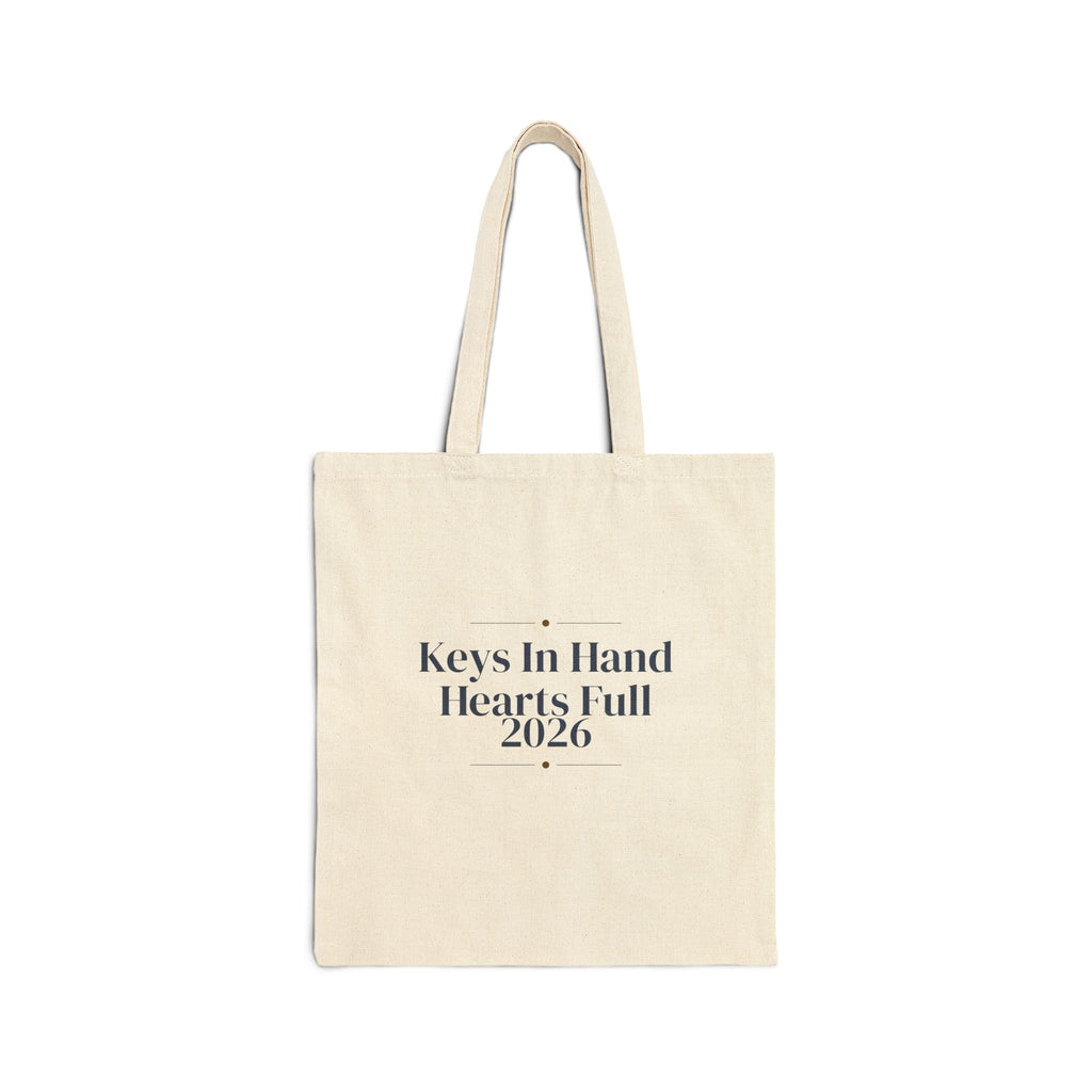 First Christmas In New Home Tote Bag Keys In Hand Hearts Full 2026