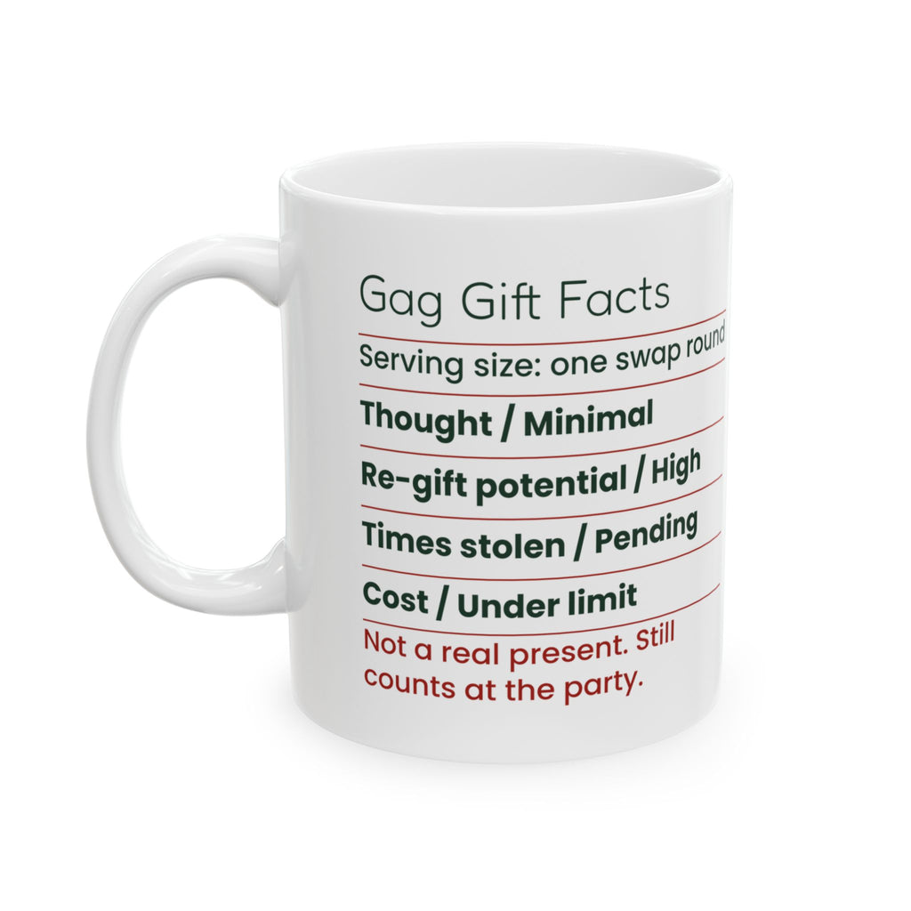 Funny White Elephant Coffee Mug Gag Gift Facts Label For Coworkers