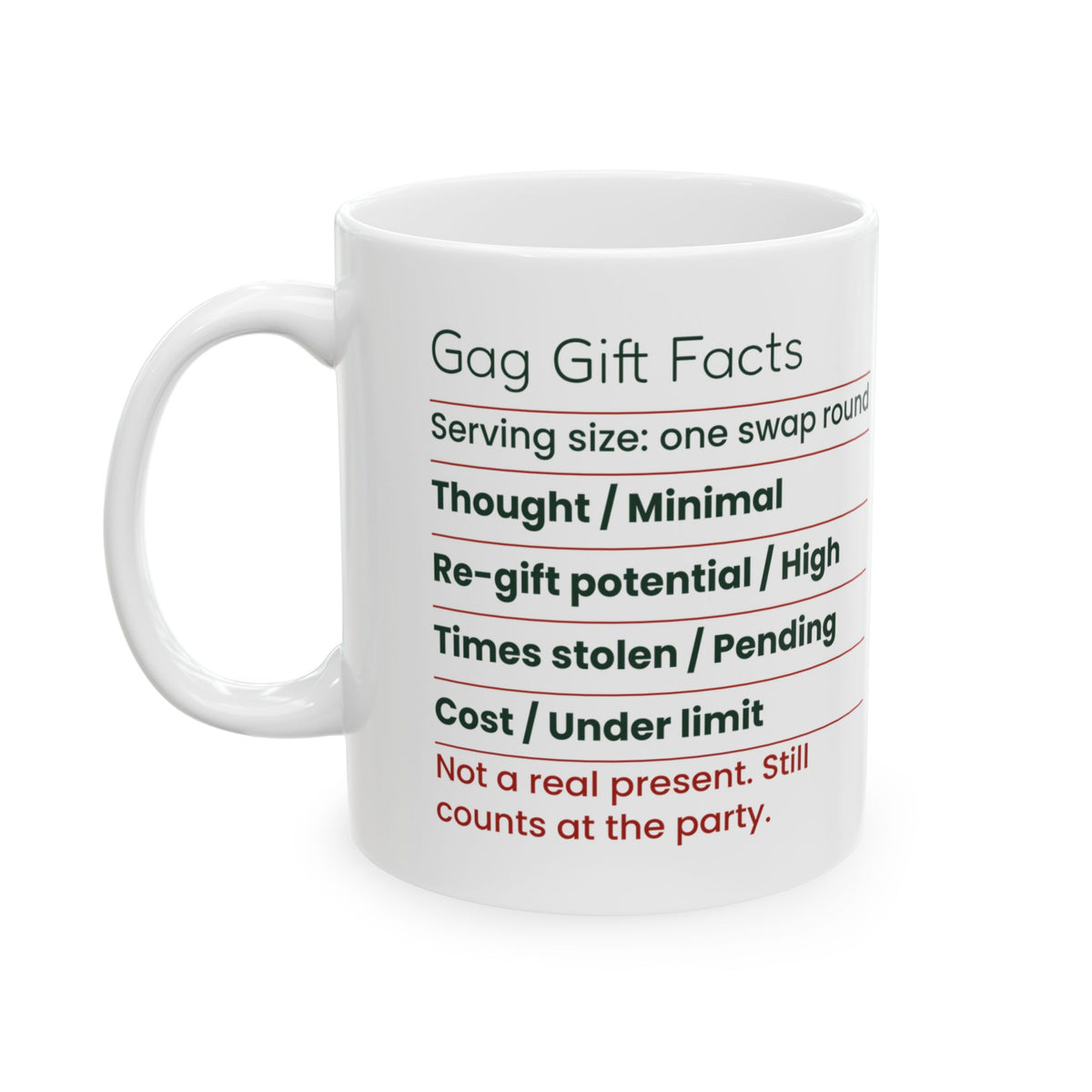 Funny White Elephant Coffee Mug Gag Gift Facts Label For Coworkers