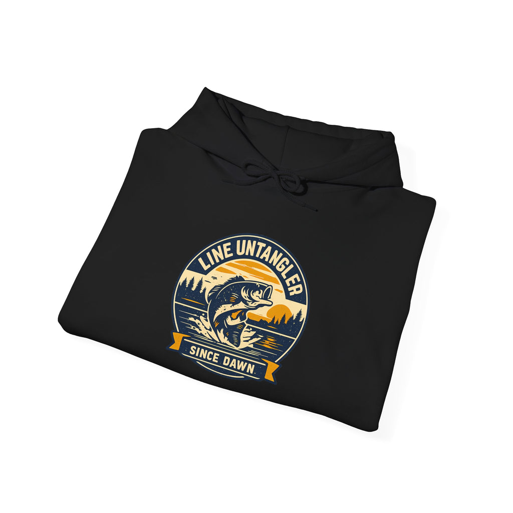 Line Untangler Since Dawn Funny Retro Bass Fishing Hoodie