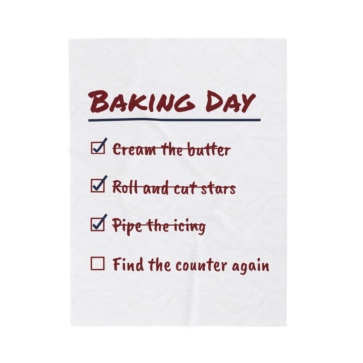 Funny Christmas Baking Throw Blanket Baking Day Checklist For Cookie Bakers