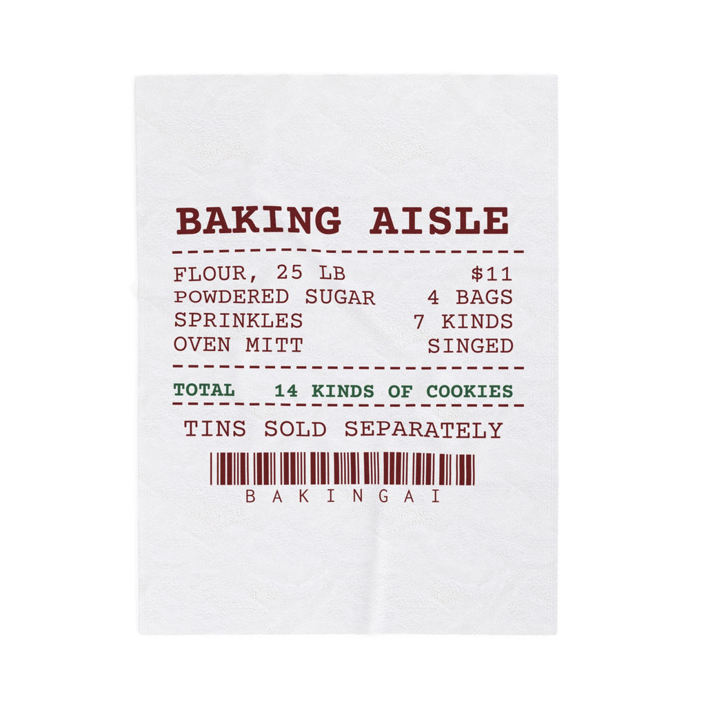 Funny Christmas Cookie Throw Blanket Baking Aisle Receipt For Bakers