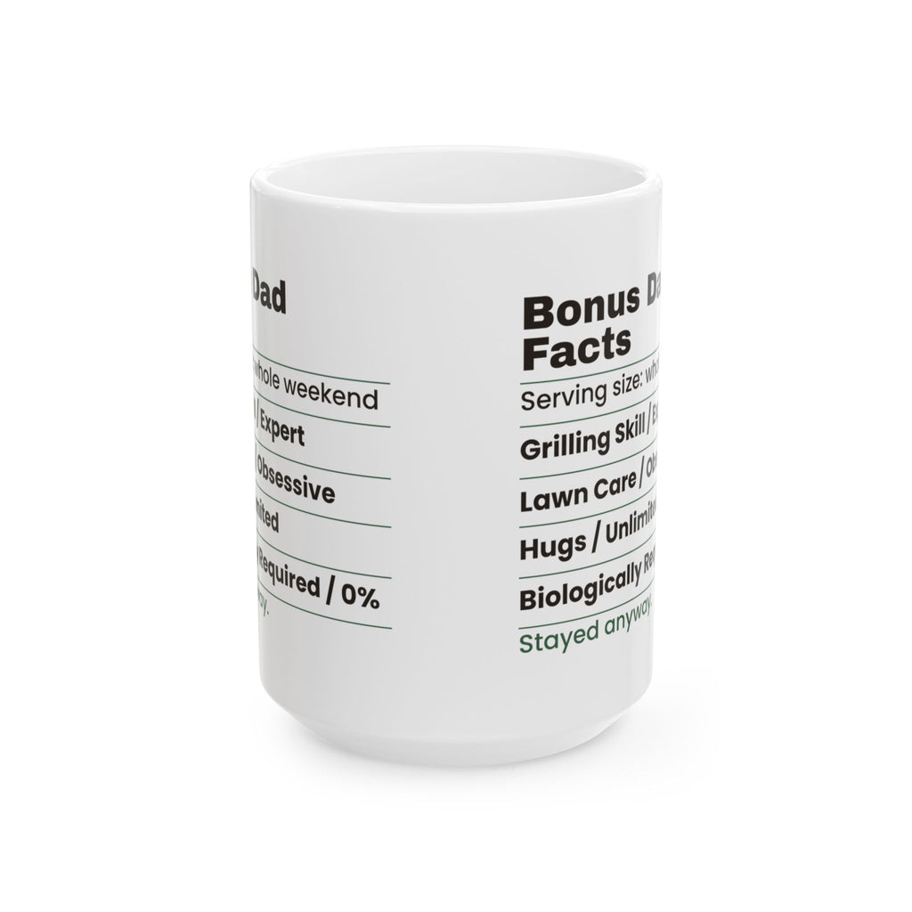 Bonus Dad Facts Coffee Mug Funny Label For Stepdads