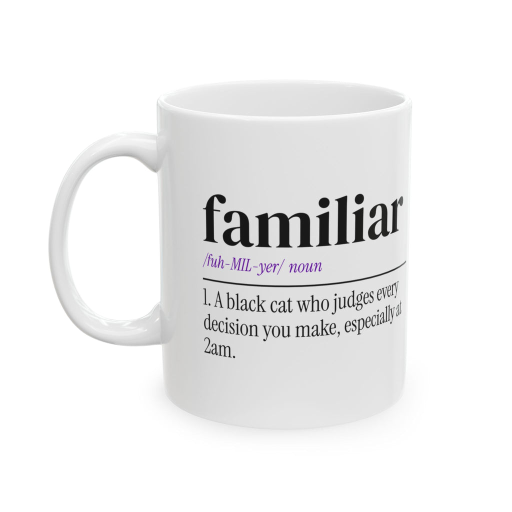 Funny Halloween Coffee Mug Familiar Definition For Cat Lovers