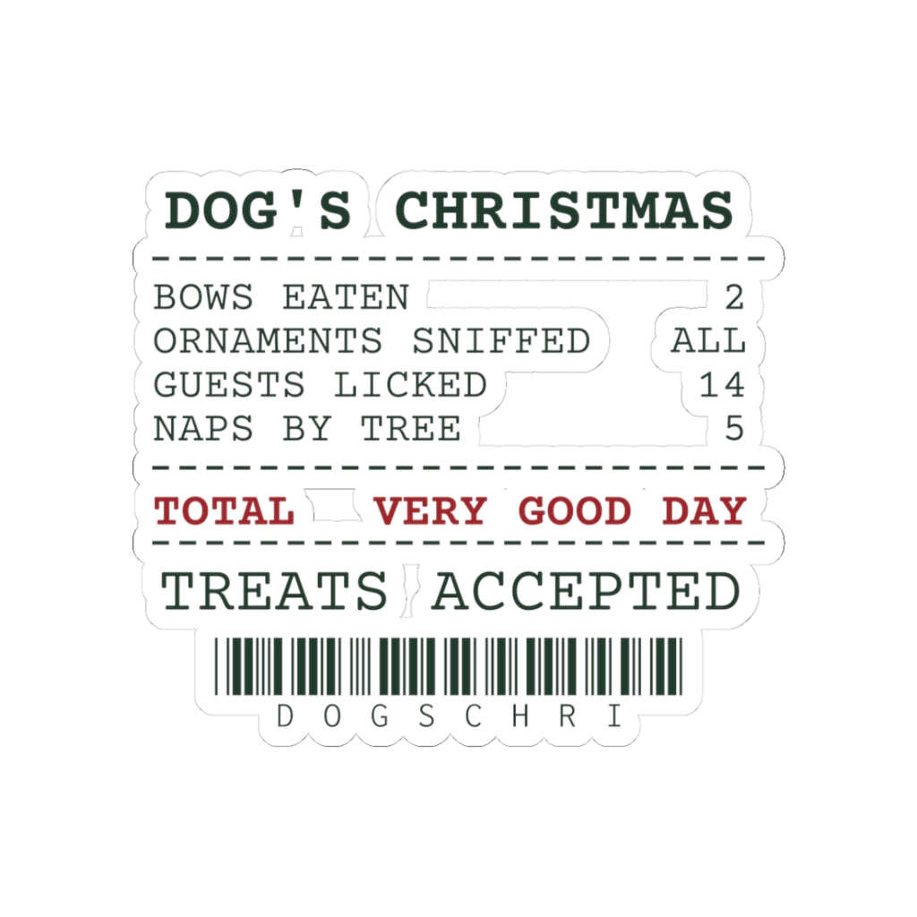 Funny Christmas Dog Sticker Dog's Christmas Receipt For Dog Lovers