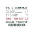 Funny Christmas Dog Sticker Dog's Christmas Receipt For Dog Lovers