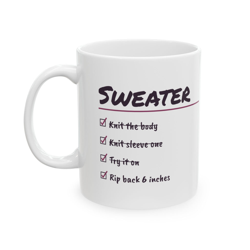 Funny Knitting Coffee Mug Try It On Rip Back Six Inches
