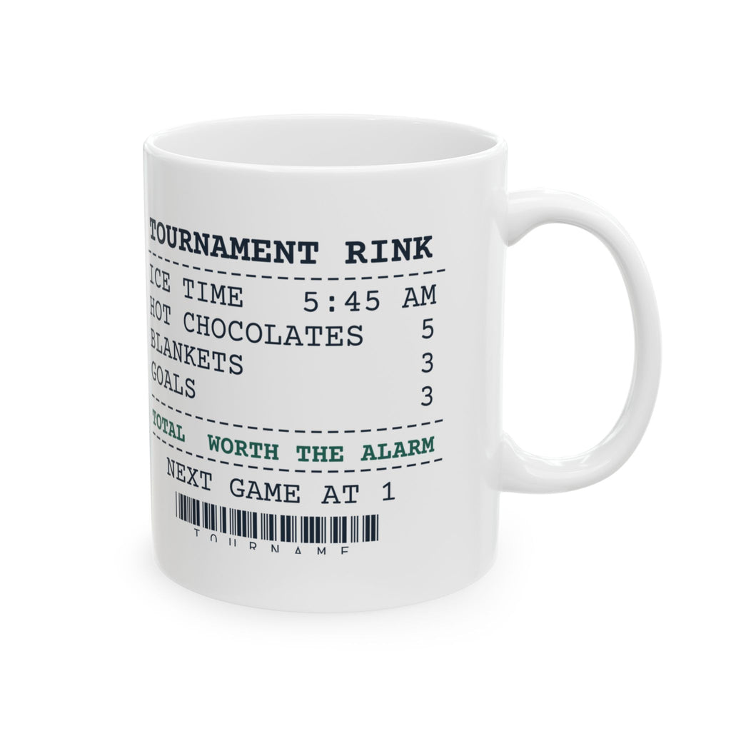 Funny Hockey Mom Coffee Mug Tournament Rink Receipt Ice Time