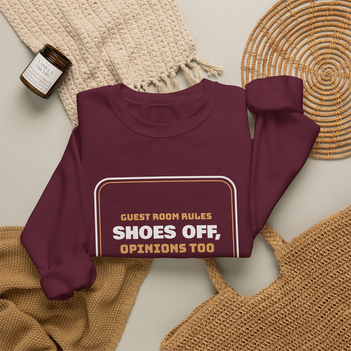 Funny Christmas In-Laws Sweatshirt Shoes Off Opinions Too