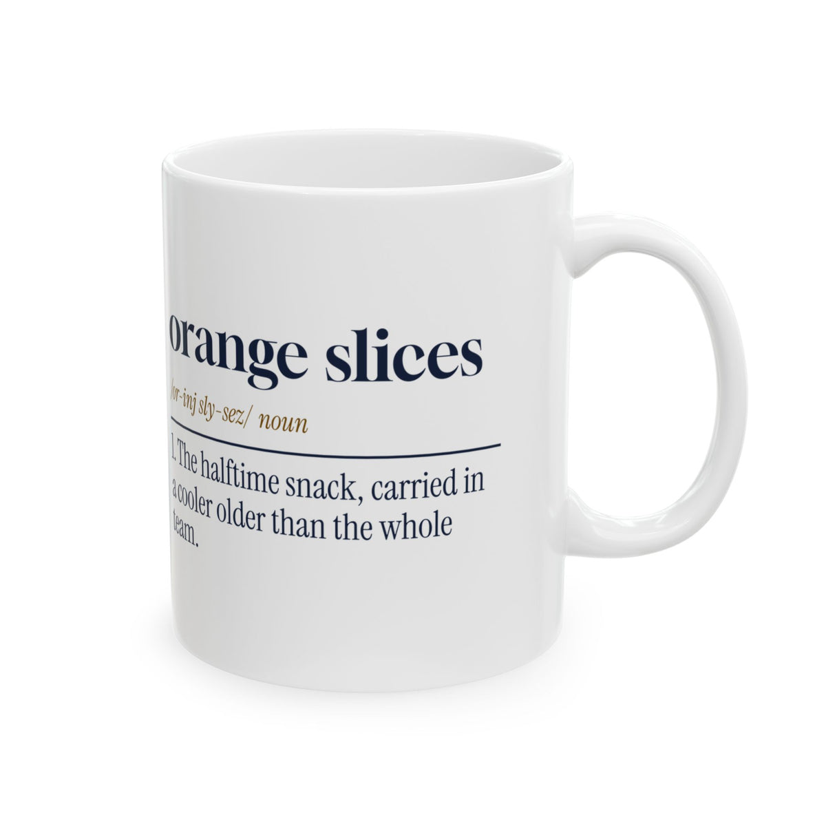 Funny Soccer Mom Mug Orange Slices Dictionary Definition