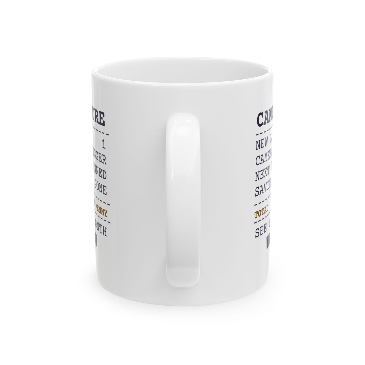 Funny Photographer Mug Camera Store Receipt Savings Gone