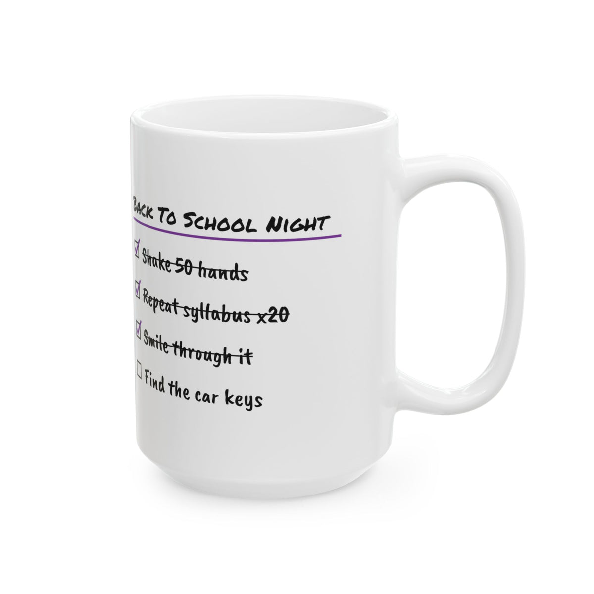 Funny Teacher Coffee Mug Back To School Night Checklist For Teachers