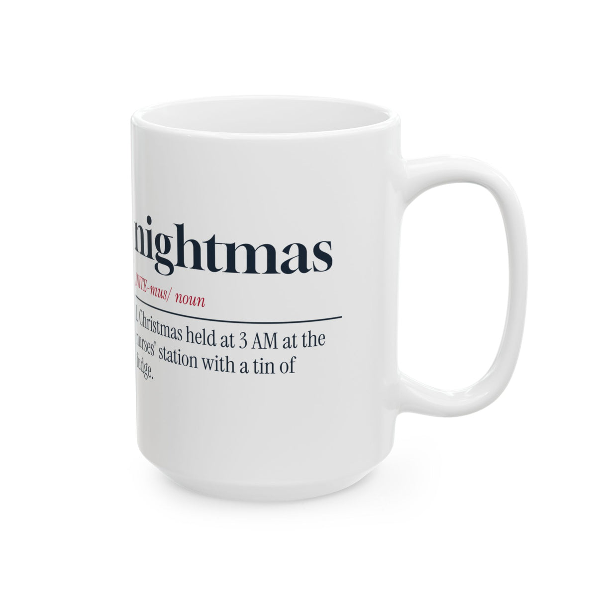 Funny Christmas Nurse Coffee Mug Nightmas Dictionary Definition