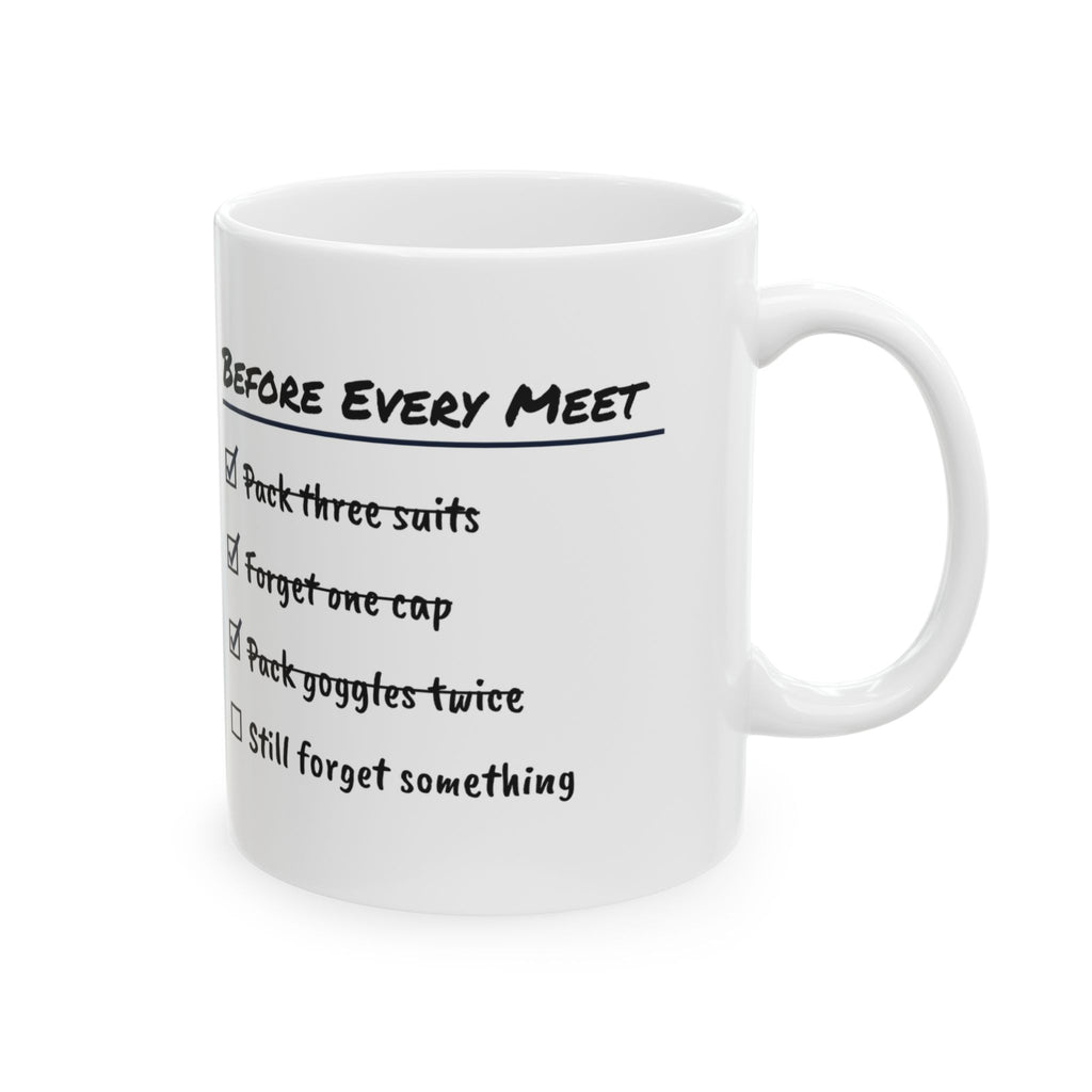 Swim Team Coffee Mug Before Every Meet Checklist