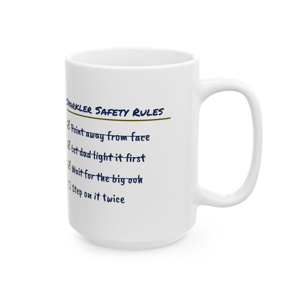 Funny Fourth Of July Checklist Coffee Mug Sparkler Safety For Dad