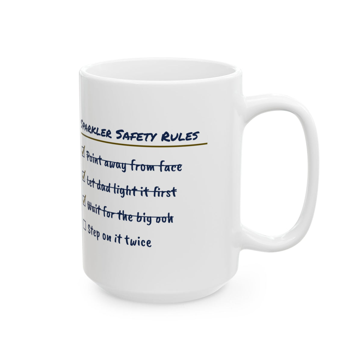 Funny Fourth Of July Checklist Coffee Mug Sparkler Safety For Dad
