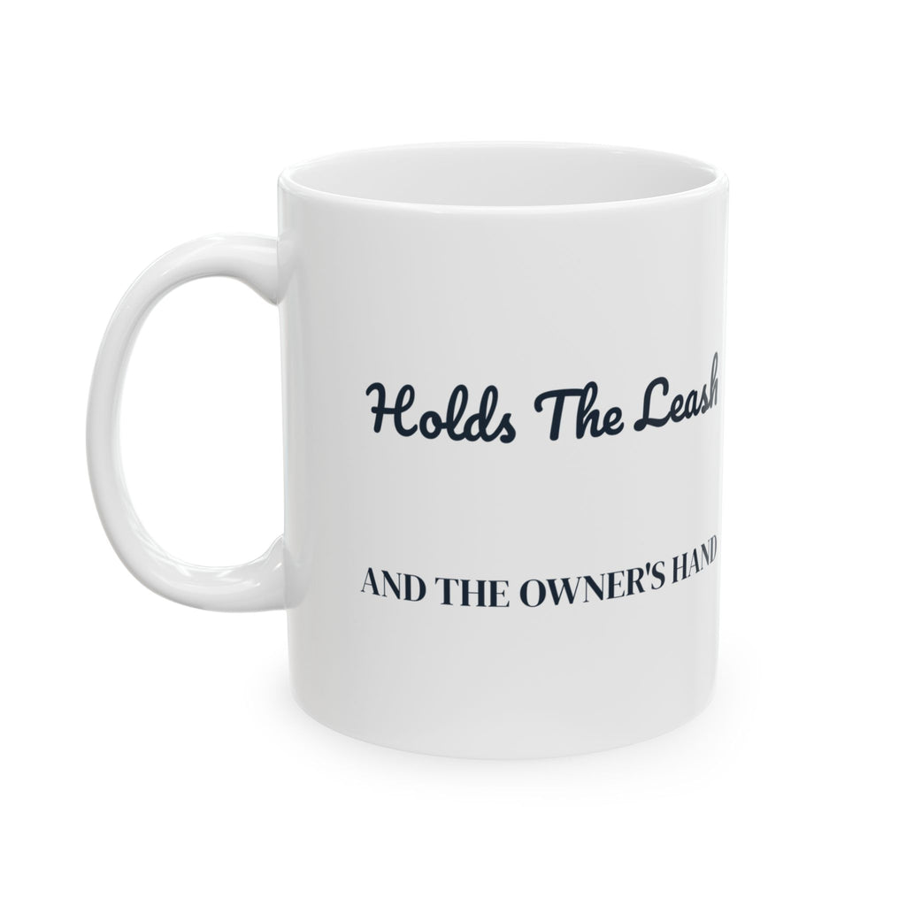 Vet Tech Coffee Mug Holds The Leash And The Owner's Hand