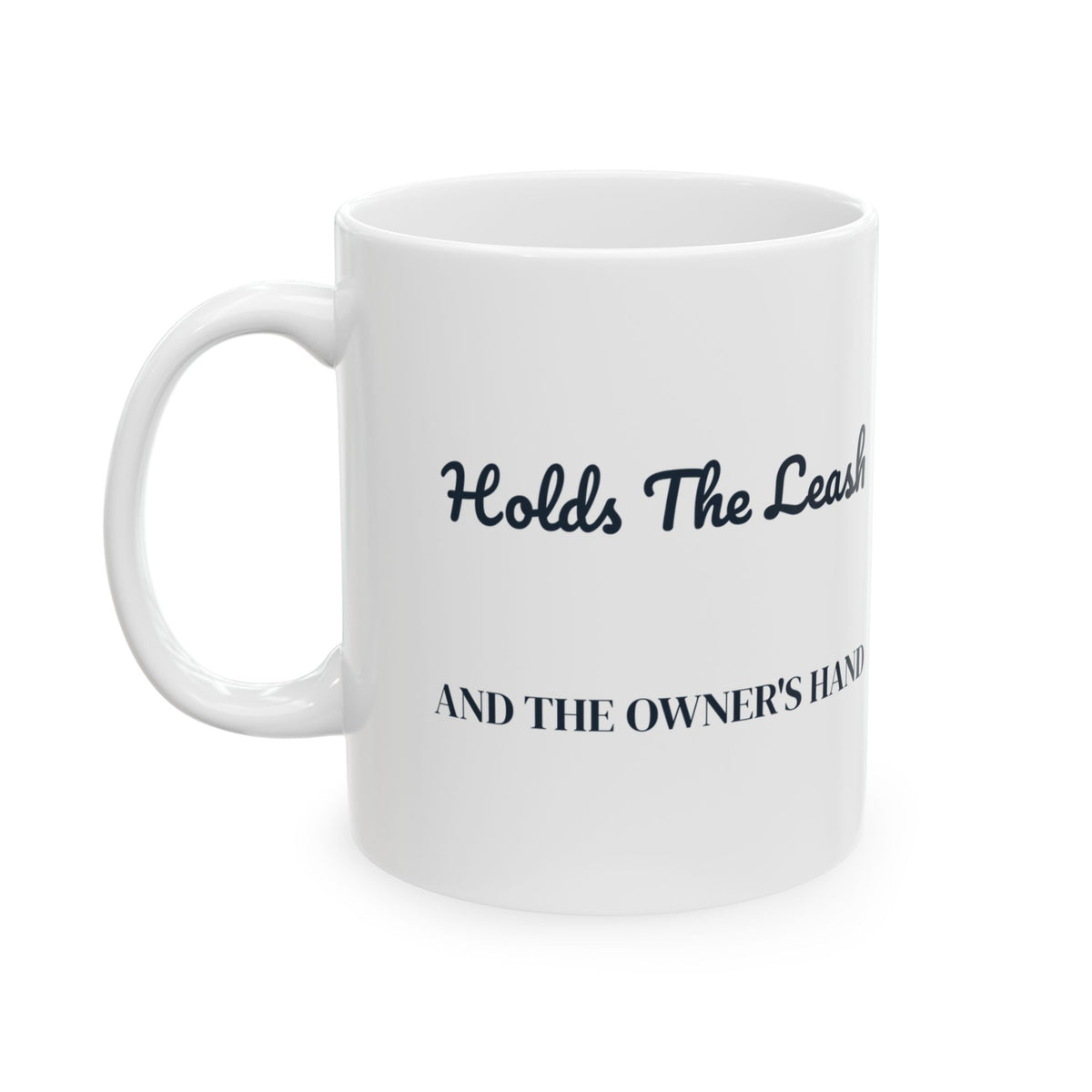 Vet Tech Coffee Mug Holds The Leash And The Owner's Hand