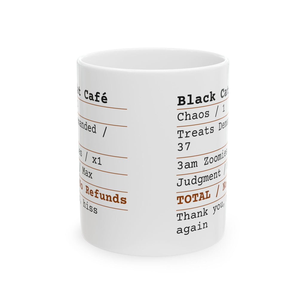 Funny Halloween Mug Black Cat Cafe Receipt For Cat Lovers