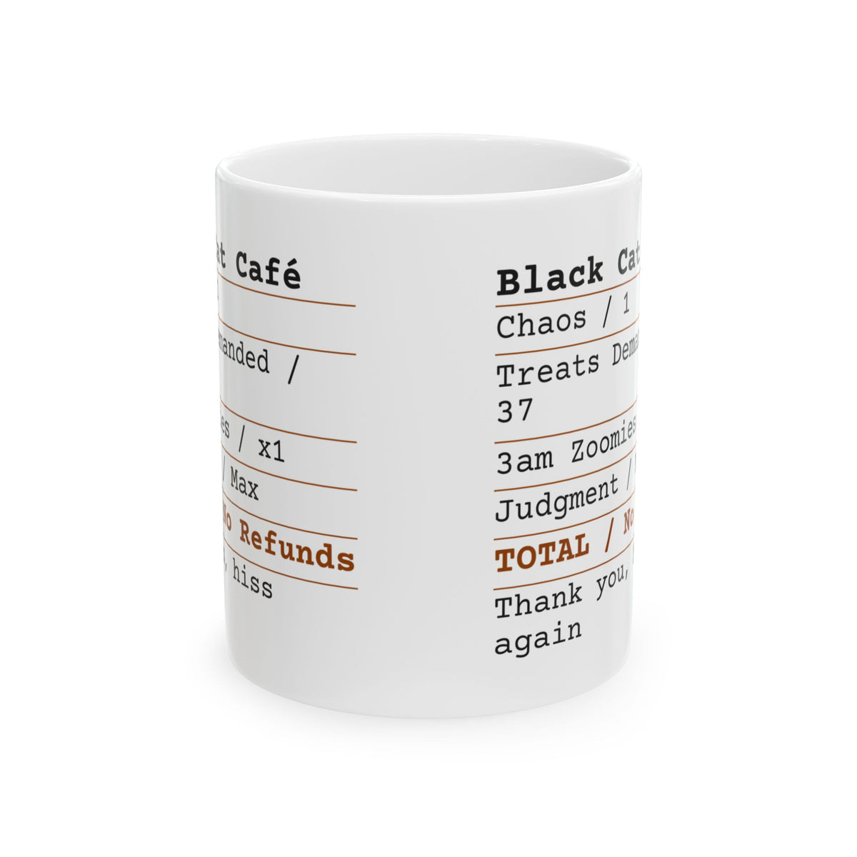 Funny Halloween Mug Black Cat Cafe Receipt For Cat Lovers