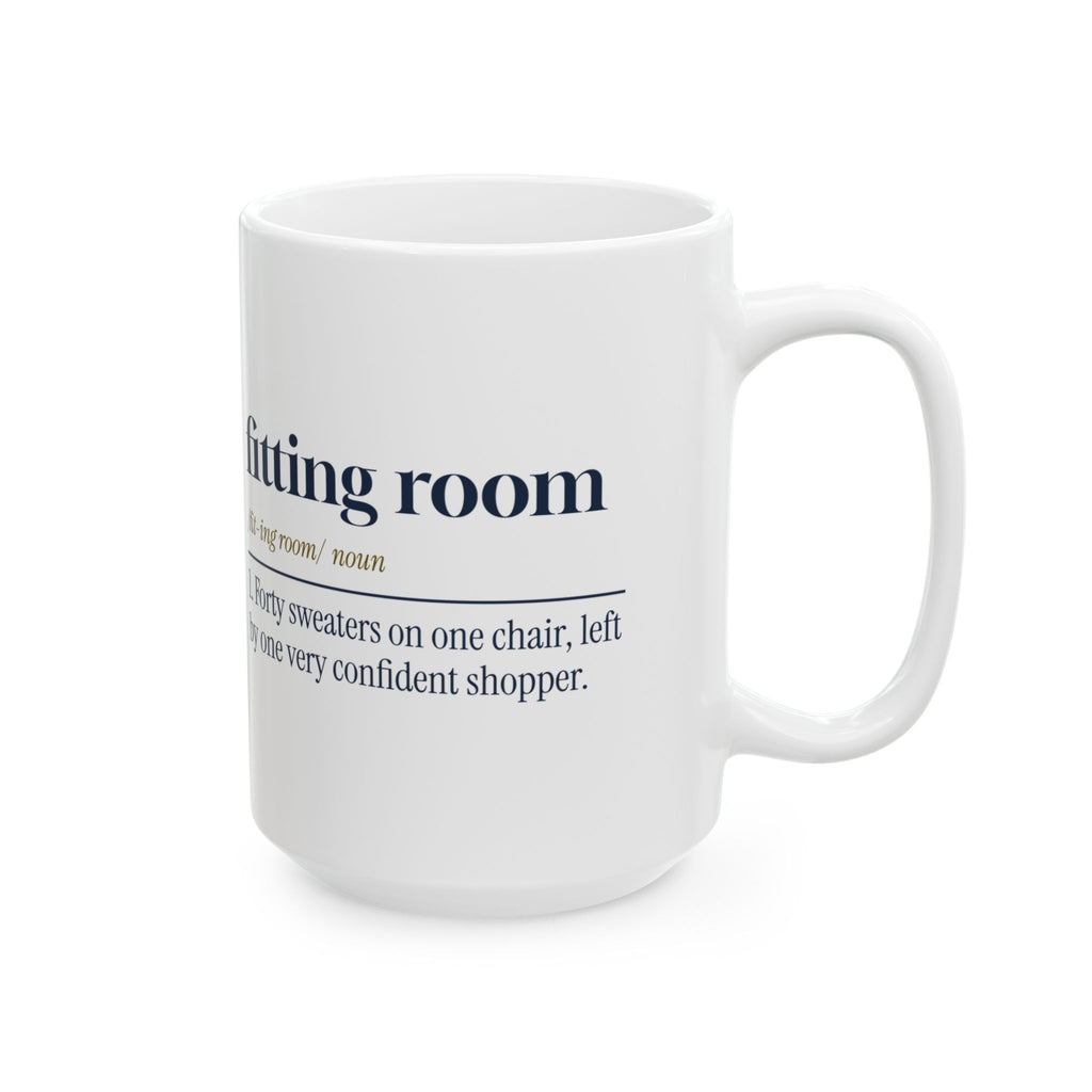 Funny Retail Christmas Coffee Mug Fitting Room Dictionary Definition