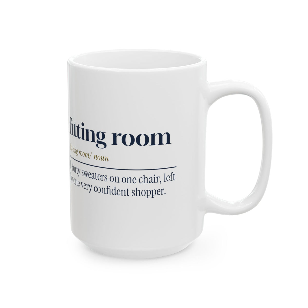 Funny Retail Christmas Coffee Mug Fitting Room Dictionary Definition
