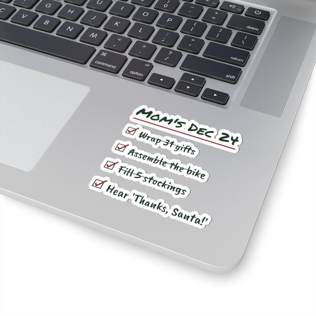 Funny Christmas Sticker Mom's Christmas Eve Checklist For Mom