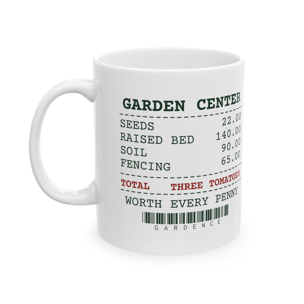 Funny Vegetable Garden Coffee Mug Garden Receipt Total Three Tomatoes
