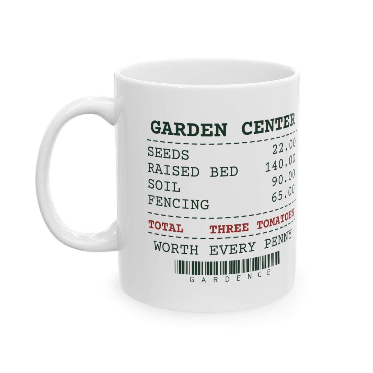 Funny Vegetable Garden Coffee Mug Garden Receipt Total Three Tomatoes