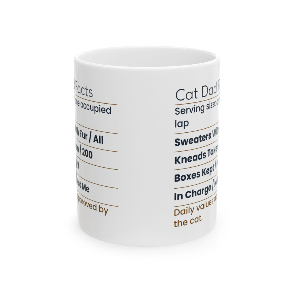 Funny Cat Dad Coffee Mug Cat Dad Facts Label For Cat Lovers