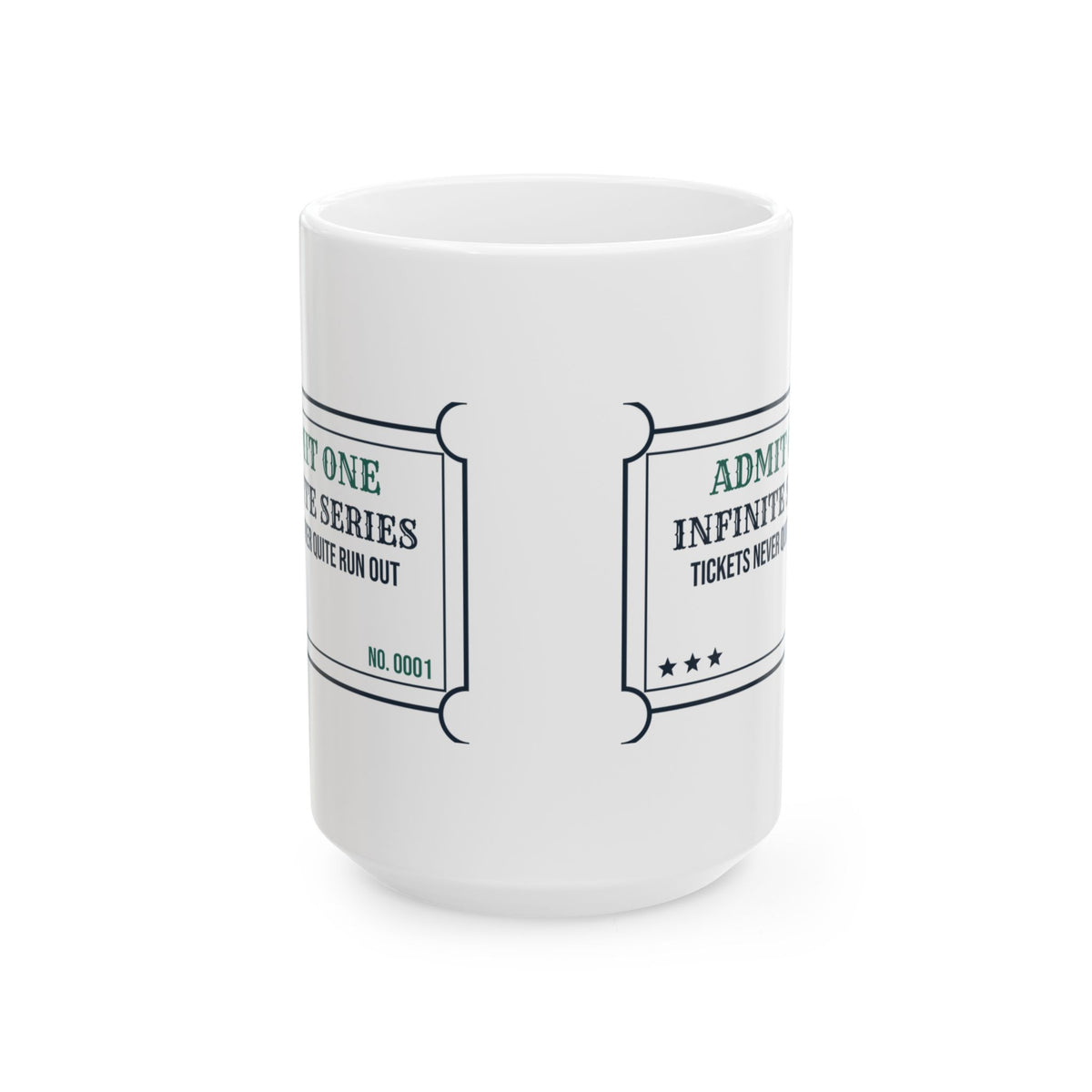 Funny Math Coffee Mug Infinite Series Never Quite Runs Out Ticket