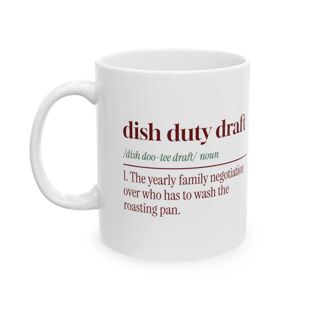 Funny Family Christmas Coffee Mug Dish Duty Draft Definition
